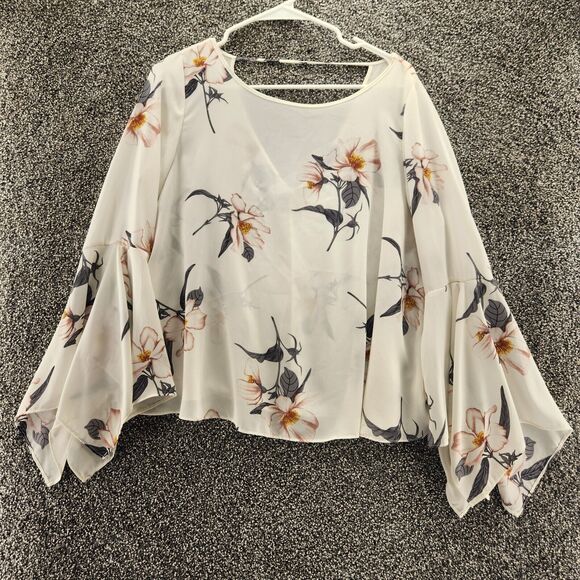 Soprano Floral Blouse - White and Pink - Picture 1 of 7